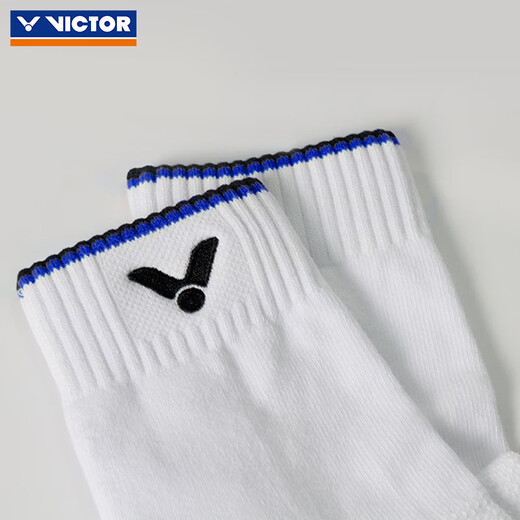 VICTOR chaussettes de badminton bas de serviette épaissi pour hommes chaussettes de sport professionnelles mi-longues absorbant la transpiration, respirantes, confortables et antidérapantes SK-149 SK149F/bleu nautique Taille unique 25-28 cm