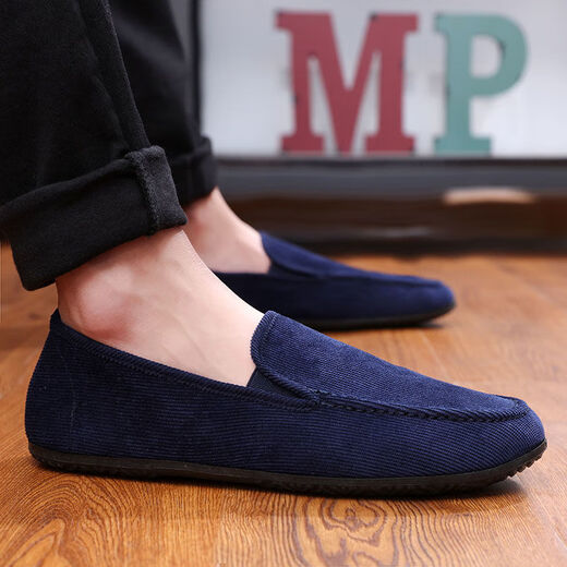 Lan Yujing Sommer Herren schuhlos schuhlos Schuh Lazier Schuhe Herren lässige Schuhe atmungsaktiven alten Peking -Stoffschuhen Herrenbohnenschuhe 8819 Schwarz 40