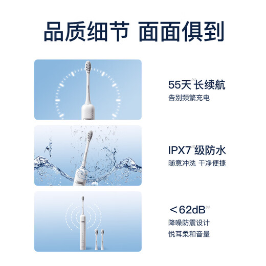 Shuke Couple Electric Toothbrush for Adults/Students for Boyfriend/Girlfriend Soft-bristled Gum Protecting Sonic 5-speed Valentine's Day Birthday Gift National Subsidy T3 White Toothbrush