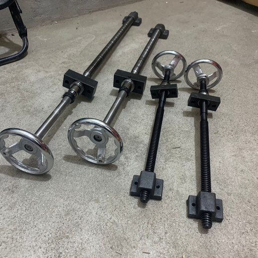 Ai style 45 steel trapezoidal threaded rod T-shaped square buckle screw rod front and back coarse tooth plug valve hand screw nut set stud length 335 stroke 225 diameter 18 pitch 4 handwheel replaceable