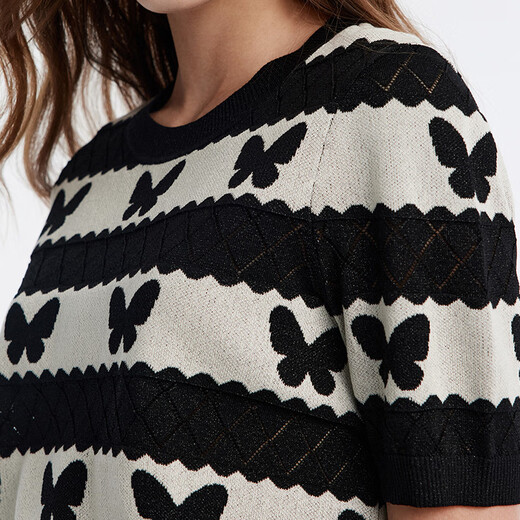 Gloria Summer Lyocell Mulberry Silk Jacquard Suit 1B5RAA290 08J Black Jacquard XS