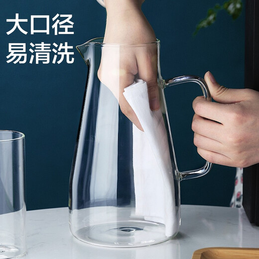 Muxin (moosen) cold kettle glass heat-resistant, high-temperature and explosion-proof household large-capacity water bottle cool boiled water cup teapot set cold kettle 1800ml single pot (collection and purchase of coasters and cup brushes)