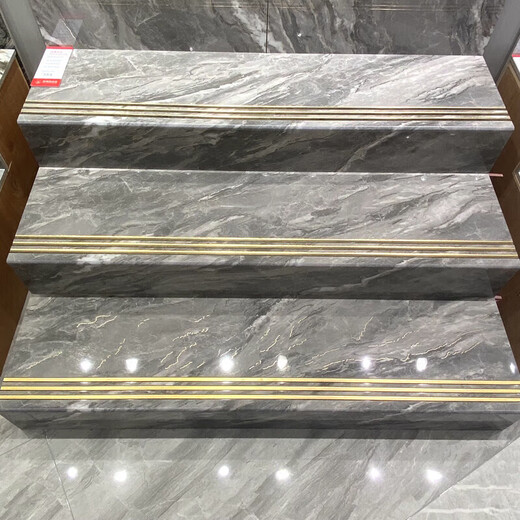 XMSJ ARC Kante glasiert integriertes Gold-plattiert 470x1200 Originalrille Gold Drahtverglasierte Treppe Sticksteine Marmor Porzellan Lichtbogenkante Glasiertes Treppe Schritt 12808-Gesamtteil 470*1200