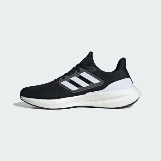 Adidas Herrenschuhe Frühling und Herbst Neue PureBoost23 Laufschuhe schockabsorbierende Masche atmungsaktive Sportschuhe IF4839 Schwarz und Weiß 40,5 (250 mm)
