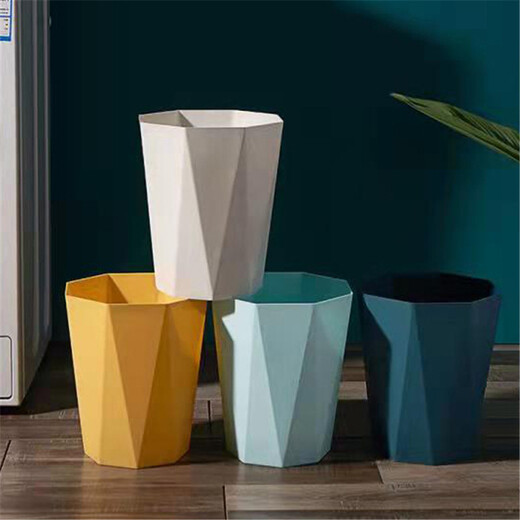 Weiyang WYS-724 diamond shaped small trash can office waste basket without lid trash can plastic paper can white