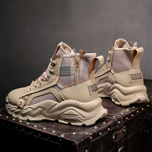 Specht Martin Boots Herrenschuhe für Frühlings- und Sommer High Top Britische Retro -Arbeitsstiefel Dicke Sohle wasserdichte Outdoor -Bergsteiger Desert Combat Black 44