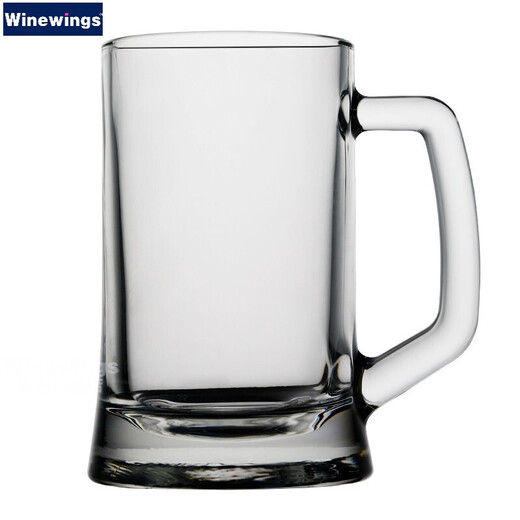 WINEWINGS extra large craft beer cup home draft beer cup pint cup with handle crystal glass cup large capacity tea cup water cup 660ML thickened handle cup