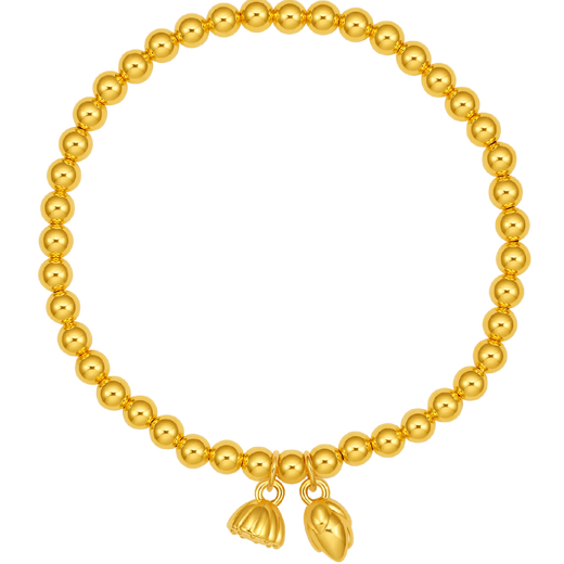 Saturday Blessing Gold Bracelet Women's Good Luck Lotus Lotus Powder Bracelet Birthday Gift Price A1912494 Approximately 2.32g16cm