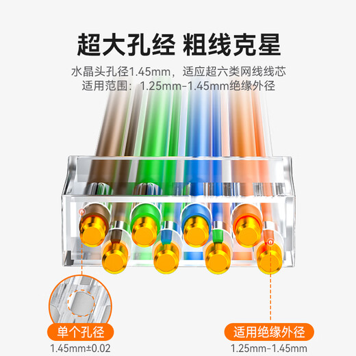 Shanze Category 6e crystal head Category 6e 10G network cable connector 50U gold-plated RJ45 network connector CAT6A two-piece shielded crystal head 10 pieces WJ6A010U