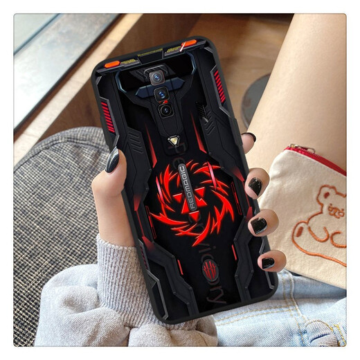 Sustainable for Nubia Red Devil 7 Case de téléphone mobile Black Technology NX679J Men's Soft Set Tencent Red Devil 7 Game E-Sports Mecha Cool Cybertan Mecha TC Red Devil 7 Pro Ring + Lanyard