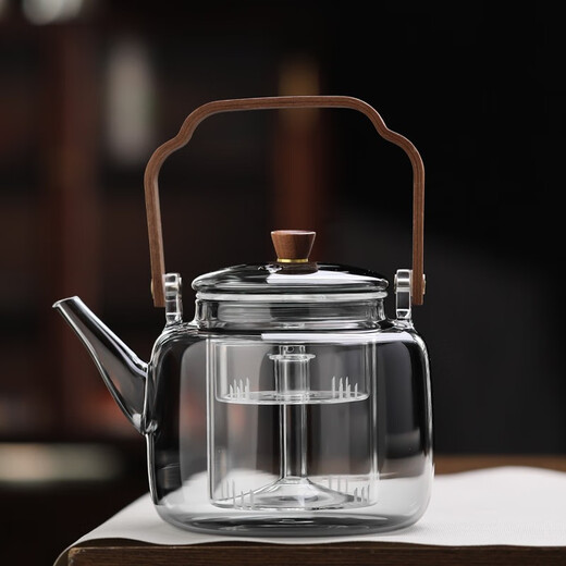 Gao Ming Teapot Transparent Black Chinese Lift Teapot Glass Boiling Teapot Electric Ceramic Stove Tea Maker Charcoal Stove Steaming Integrated Mohai 4th Generation Pot 1000ml
