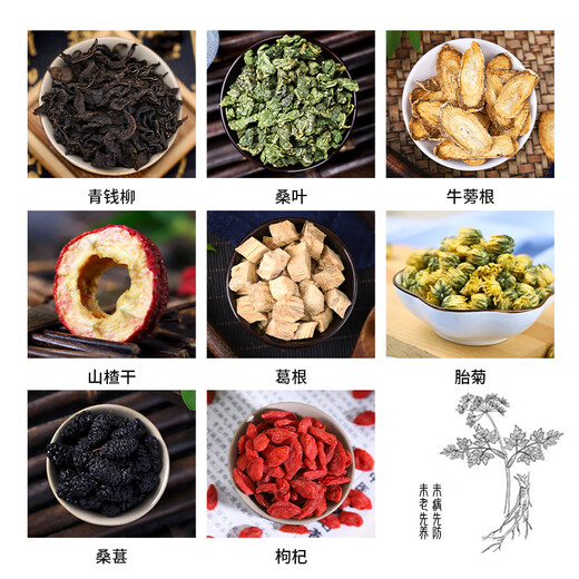 北京同仁堂原料青钱柳牛蒡根桑叶山楂葛根玉米须茶水中药材胎菊桑葚椹售枸杞 【2罐】桑叶+胎菊