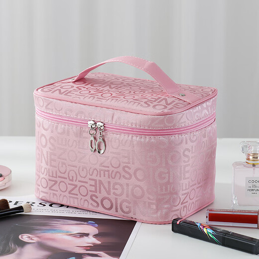 Cosmetic bag super popular portable cute female travel carry-on simple toiletry storage bag pink