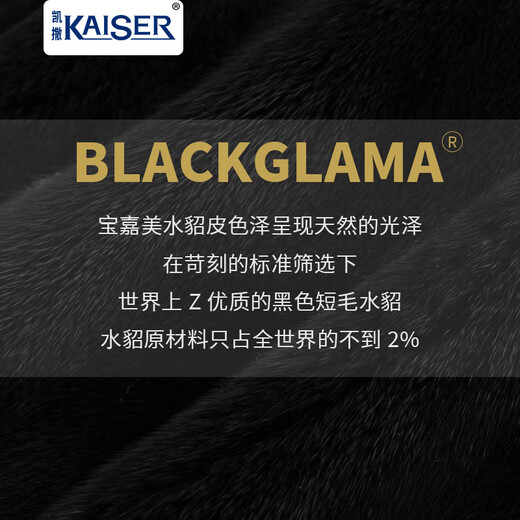 凯撒（KAISER）皮草宝嘉美整貂貂皮大衣男皮毛一体男装连帽水貂外套冬季外套夹克 黑色 58/5XL