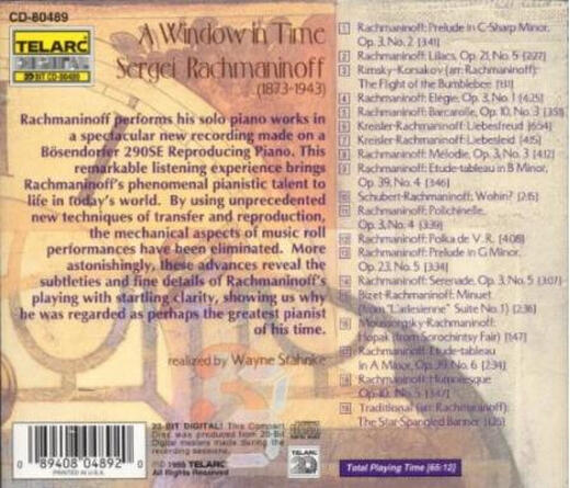 
Window of Time: Rachmaninov's piano works