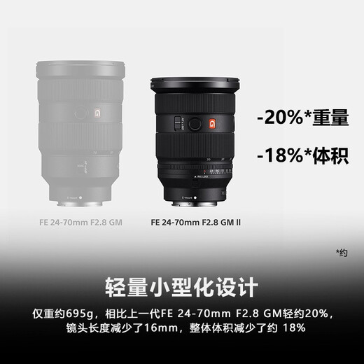 Sony (SONY) FE 24-70mm F2.8 GM II new generation full-frame large three-dimensional standard zoom G master lens FE 24-70mm F2.8 GM II official standard