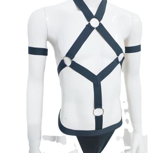 
Wen Shiou Men Muscular Men Nightclub Performance Clothing Underwear Thong Perverted Strap Temptation Men's Special Gay Made Black Unicode