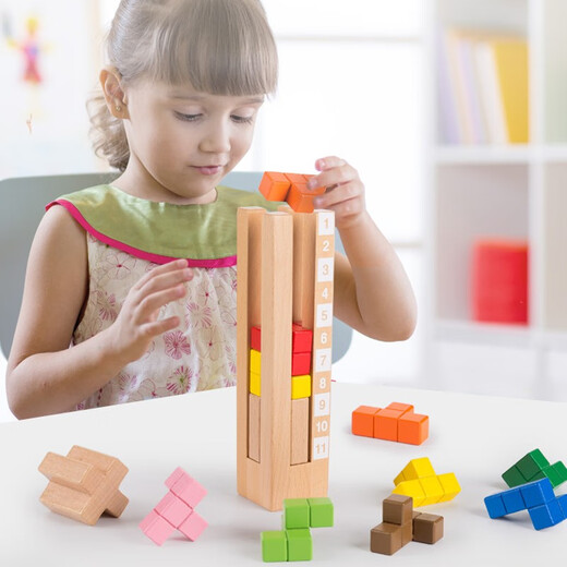 Fu Child Tetris Puzzle-Puzzle-Bausteine ​​für Jungen und Mädchen entwickeln Kinder in der frühen Bildung intelligenz Spielzeug Geburtstagsgeschenke Hirnerziehung [74 Fragen Training]