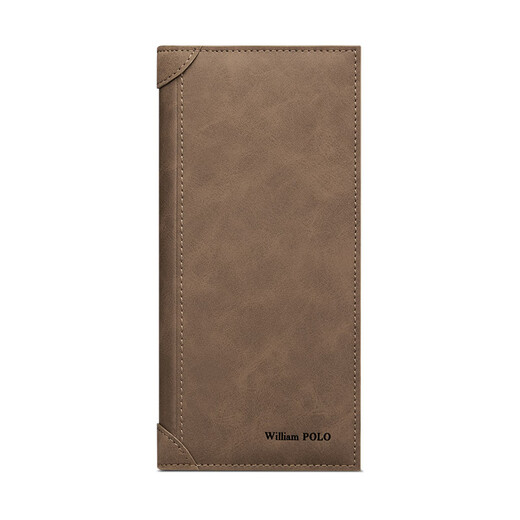 WILLIAMPOLO Paul Wallet Men's Long Multi-Card Card Bag Simple Trendy Brand Ultra-Thin Wallet Khaki Long Style Long