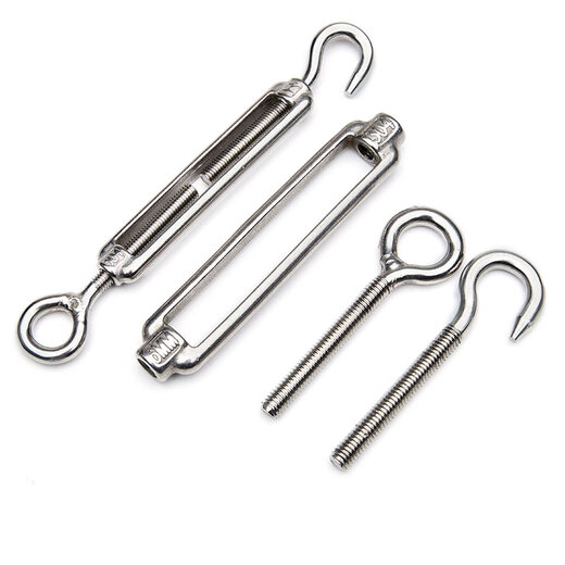 JINGGONG 304 stainless steel turnbuckle screw tensioner wire rope tightener rope tightener turnbuckle bolt M8 (OC type)
