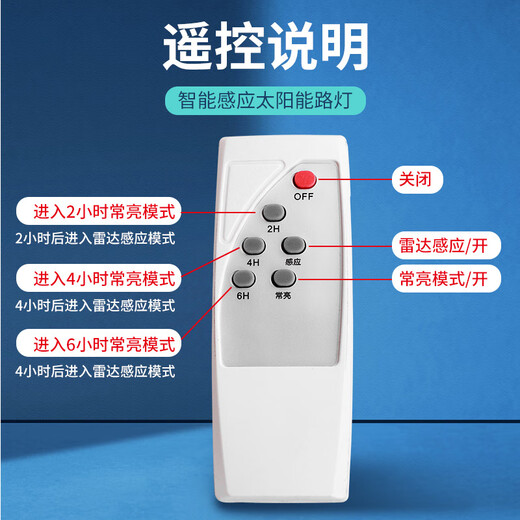 鑫超越 LED太阳能路灯户外庭院灯农村一体化路灯遥控灯人体光伏感应灯 太阳能一体化（无遥控款）