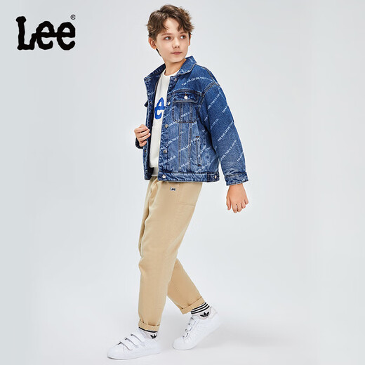 Lee men's and women's denim clothing for autumn students' pure cotton gradient all-over printing casual trendy children's jacket children's clothing new retro resurgence blue 140cm Lee men's and women's denim clothing for autumn students' pure cotton gradient all-over printing casual trendy children's jacket children's clothing new retro resurgence blue 140cm