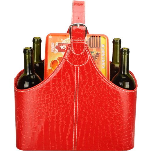 Huixiang Storage Basket Leather Gift Basket Portable Basket Fruit Red Wine Gift Basket Gym Personal Training Special Large Tool Basket Brown 0113 Small Size