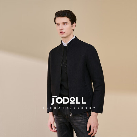 Jodoll Jodon Jacket Herren Wolle Kurzmantel Business Casusing Collarjacke Schwarz 54