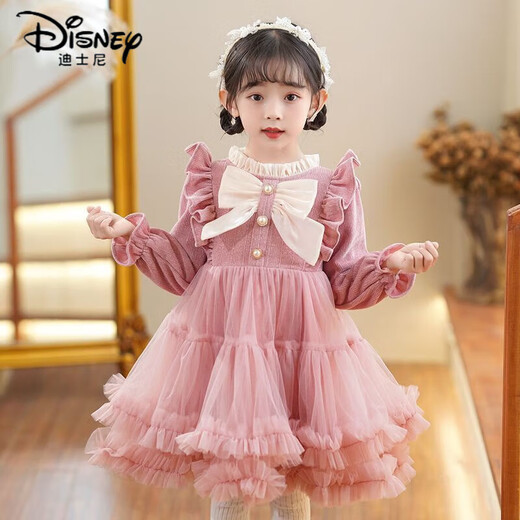 Disney girls dress New Year skirt 2026 new spring and autumn children's tutu skirt little girl red princess skirt winter red high quality 100 recommended height 90-95cm