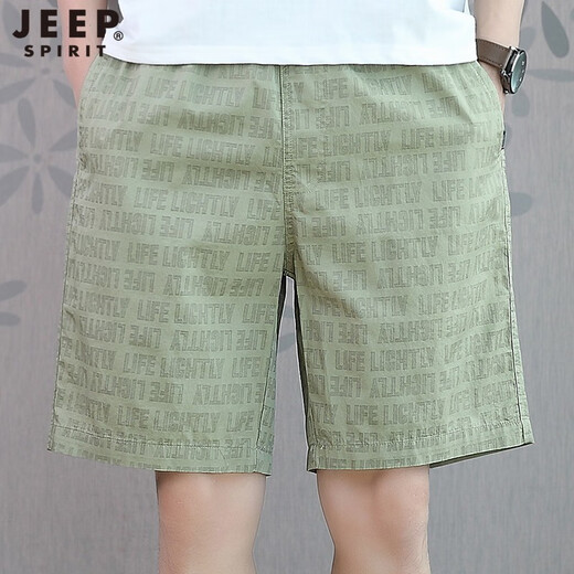 吉普（JEEP）短裤男夏季五分裤子男士休闲工装多口袋沙滩裤直筒中青年大码中裤 9224卡其色 L