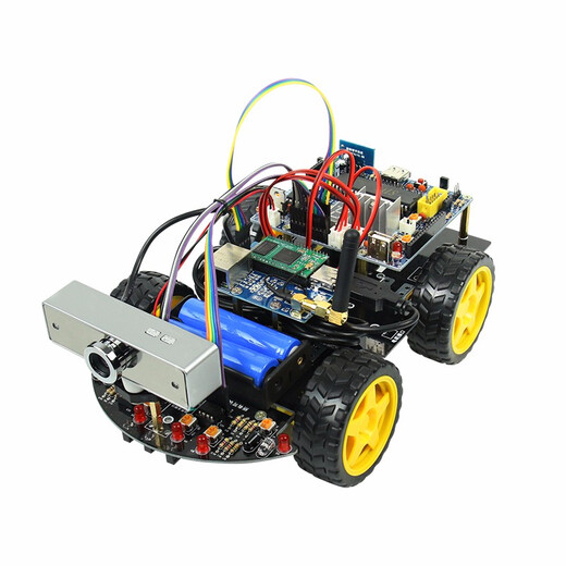 CreateBlock -Programmierroboter Intelligentes Auto C51 Microcontroller Kit WiFi Video Überwachungsgeschwindigkeitsmessung Tracking Barriere Fernbedienungssteuerung Bluetooth 10A Auto Ein Paket Infrarot Tracking Verteilte Teile