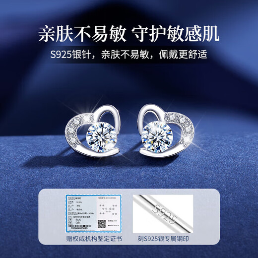 Chunqian S925 sterling silver earrings girl birthday gift silver needle earrings gift box earrings ear wire 2025 new earrings silver jewelry YZ001 temperament simple 7 pairs (including certificate) - same day/next day delivery