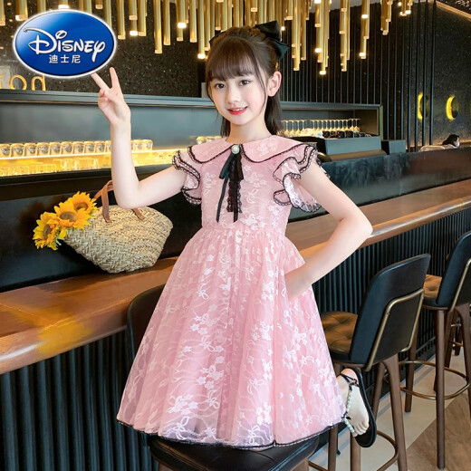 迪士尼（Disney）女童连衣裙儿童公主裙夏季小女孩衣服裙子夏天夏装2024新款童装女 2601粉色 140cm(140cm)