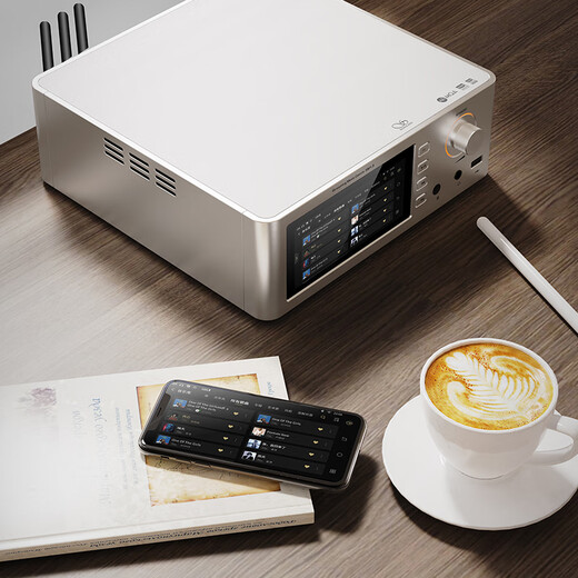 Shanling SM1.3 streaming media player all-in-one HIFI lossless music turntable decoding amp music player dual-band WIFI transmission DSD hard decoding digital broadcast all-in-one machine black