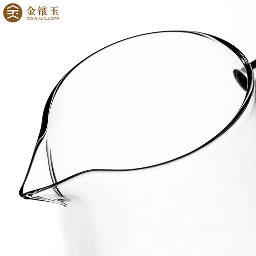 Gold inlaid jade tea set accessories clean male cup glass fair cup tea sea tea divider kungfu tea set spare parts