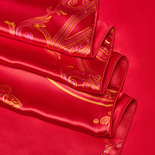 Sihuang Leichte Luxus Vollköpfige Seiden Vierteilige Set 100% Mulberry Seide Quilt Deckbettblatt Home Textile Seiden Doppel Bettwäsche Kind Kind 3897 2,0-Meter-Bett Vierteilige Set [Quilt Cover 220x240cm]