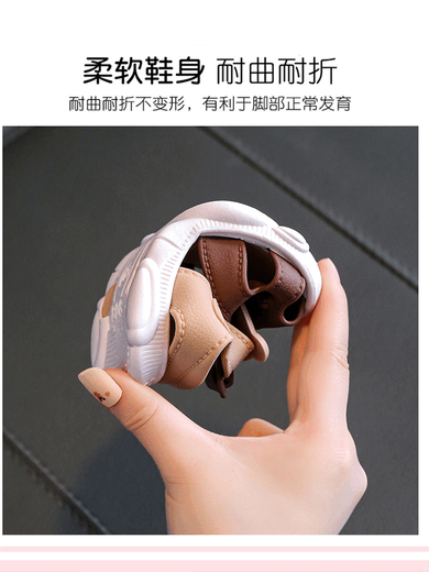 G.duck little yellow duck children's sandals summer new men's and women's baby toddler shoes infant sandals soft bottom children's beach shoes 808 three-dimensional bear blue non-slip soft bottom 18 inner length 13.5 cm about 1 year and 10 months