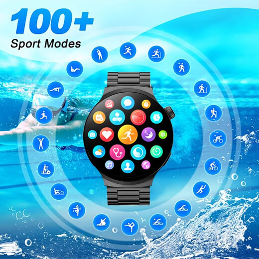 Patriot V8 Smart Sports Watch Top Version Men and Women Same Style Health Survering Sleep Heart Rate Multifonctional Appel Valentin's Holiday Gift Black-XFQ