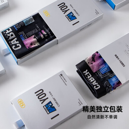 caber卡百利情侣内裤网纱透明性感内裤蕾丝超薄时尚透气一男一女盒装夏 6187单女裤 L