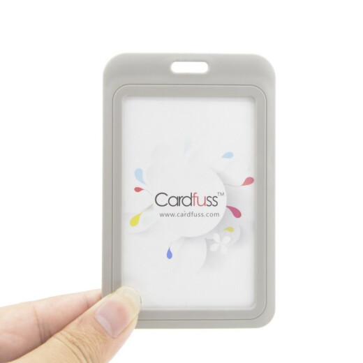 Kafus Fashion Employee Brand with Round Rope Lanyard Certificate Card Set Working Card Customized Working Card Guest Certificate Conference Certificate Working Card School Card Certificate Student Meal Card Bus Card Access Control Card C5 Gray Vertical Edition + 9734 Gray Round Rope 1