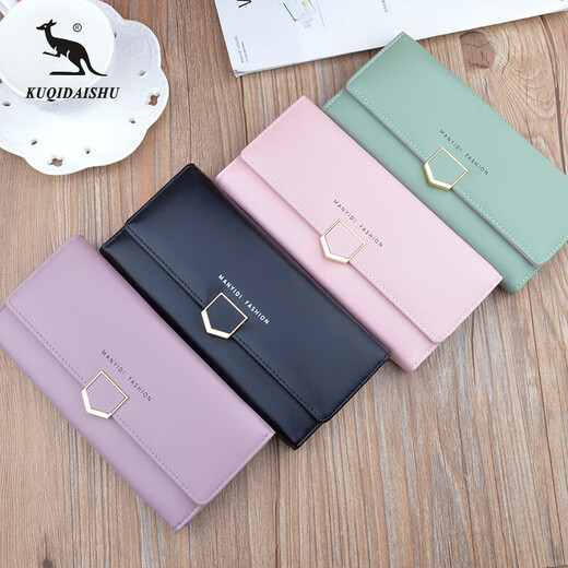 Cool Kangaroo KQ2024 New Women's Women's Long Clutch Fashion Version Coreano Versión Corea Simple Valor Multi-tarjeta Billetera Soft Billet