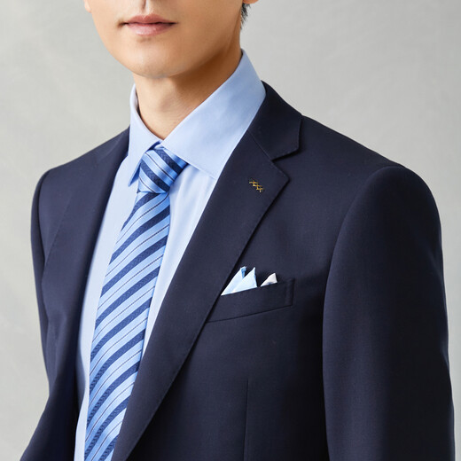 雅戈尔（YOUNGOR）套西上衣男626款两粒单排扣标准版西服羊毛高端新品商场同款 藏青 M 170/92A