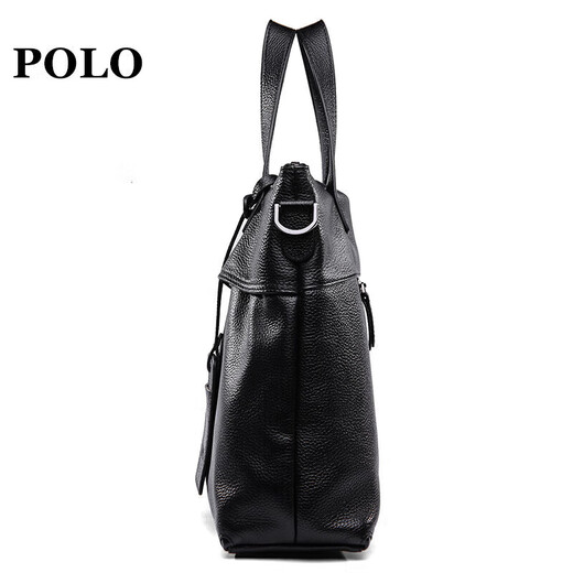 POLO briefcase men's official handbag first-layer cowhide business 14-inch computer bag birthday gift for boyfriend