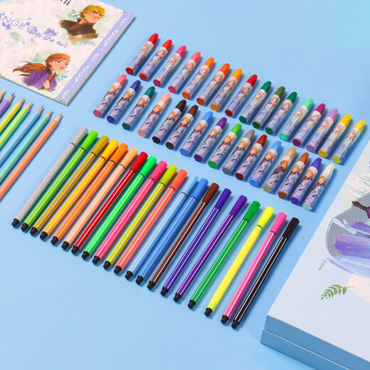 Disney (Disney) Frozen 82-style painting set kindergarten painting pen primary school student stationery gift box children's painting graffiti book F5646 Children's Day gift