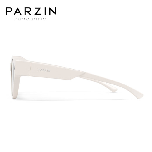 Lunettes de soleil polarisées parzine pour hommes et femmes, Cat à la mode Eye grand cadre Myopie Couverture Verre Protection de soleil Lunettes de soleil PZ12117 Milk Salt Blanc