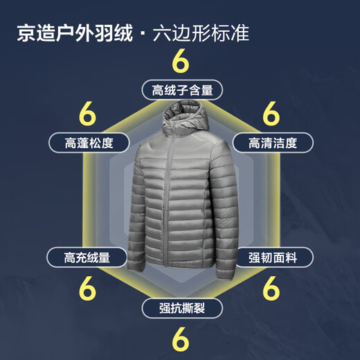 Jing Tokyo Pangolin Light Down Jacket Stand Collar White Duck Down Outdoor Autumn and Winter Jacket Short Men Black L