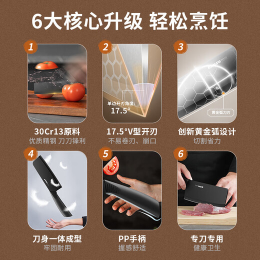 拜格（BAYCO）菜刀家用黑刃不锈钢刀具厨师专用切片刀切肉刀单刀水果刀BD3207-B