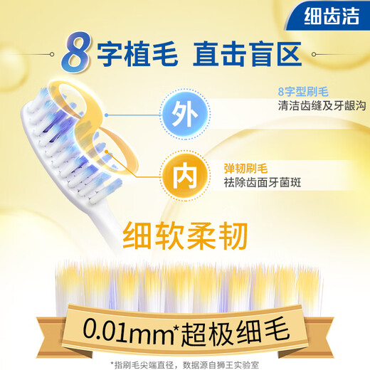 狮王（Lion）细齿洁0.01弹力护龈牙刷12支软毛家庭装深入清洁弹力刷柄京东自营
