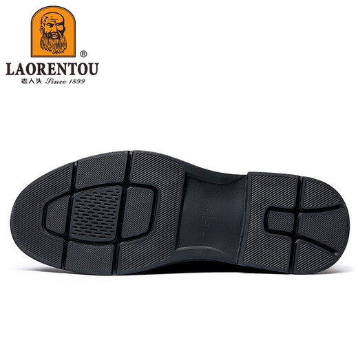 
Old man's head (LAORENTOU) business casual leather shoes for men's spring and autumn breathable wear-resistant head leather lace-up formal shoes wedding shoes daddy shoes LA13067 black 39