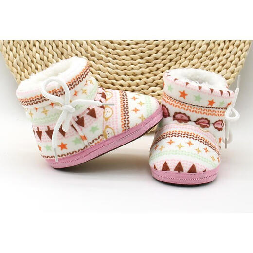 Recalling the baby shoes autumn and winter high-top newborns soft bottom cotton shoes 0-6-12 months of men's and women's treasure shoes cotton boots ethnic blue (style color random distribution) 11 cm inner length (about 11cm average)